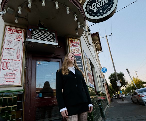 Julia Jacklin outside The Gem, the Collingwood pub that inspired her new album.