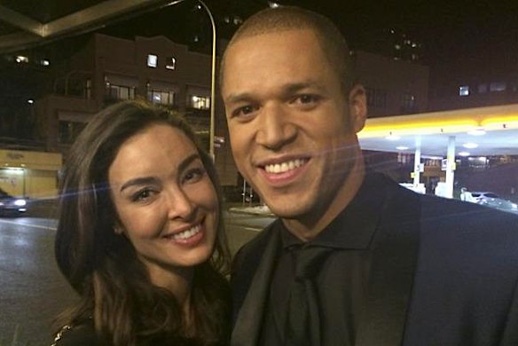 Laurina with Blake on their 'dirty street pie' date.