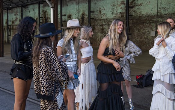 Waiting between shows.