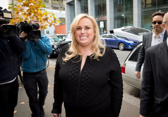 Rebel Wilson arriving to the Supreme Court, Melbourne, for her libel case against Woman's Day.