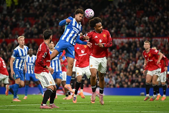 Brighton’s Charalampos Kostoulas scores his team’s second goal.