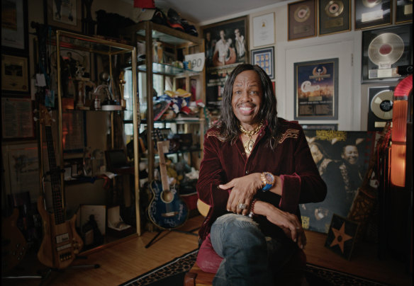 Verdine White of Earth Wind and Fire recorded at the studio in 1980. 
