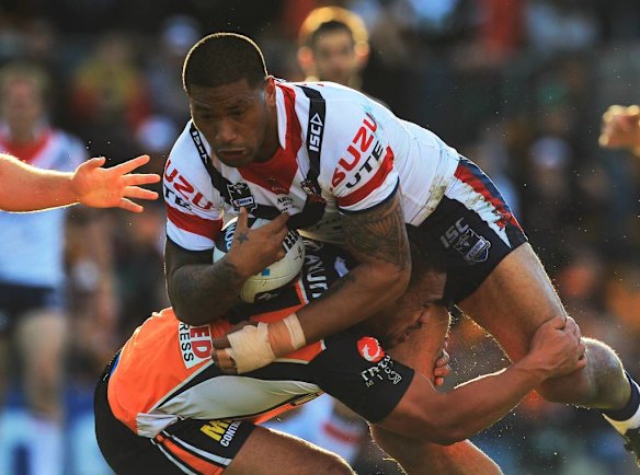 The Roosters' Frank-Paul Nuuausala pulls a face.