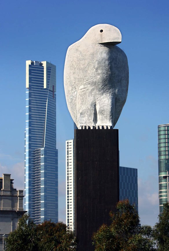 Bunjil an eaglehawk. Sculpture by Bruce Armstrong.