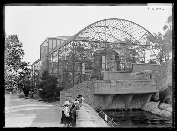 Bird of prey aviary, Taronga Zoo, 1917.