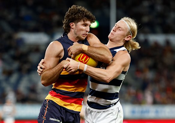 In demand: Former Adelaide defender Jordon Butts (left) is on his way to the Whitten Oval.