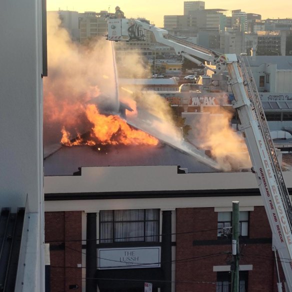 The roof of the popular Lussh wedding venue collapsed in the massive blaze.