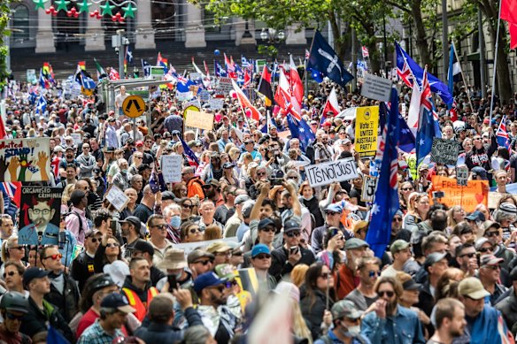In pictures: Melbourne's day of protest over pandemic bill