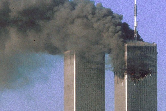 The Twin Towers after the 9/11 terror attack.