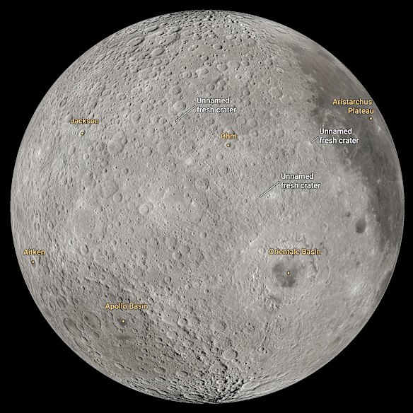 Artemis II astronauts have proposed naming the unnamed crater on the far-right - a “bright spot on the moon” - after Carroll Wiseman.