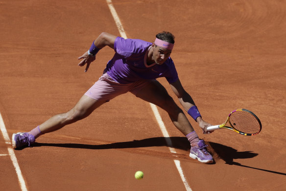 Rafael Nadal got through another young opponent and showed signs he was getting closer to his best form on clay.