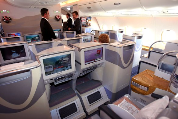 Buisiness class on board of the Airbus A380.
