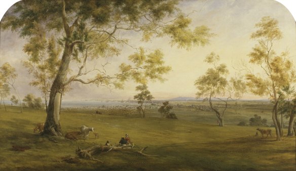 Thomas Clark’s <i>Emerald Hill and Sandridge from the Government Domain </i> (1857). 