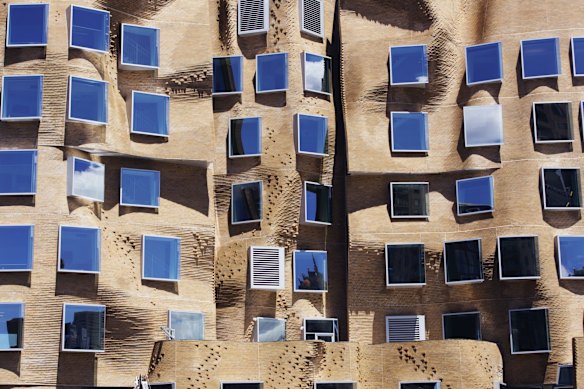 A detail of the Frank Gehry-designed Dr Chau Chak Wing of the UTS. 