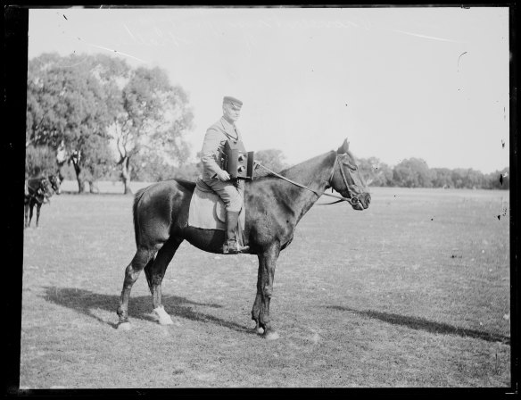 Herald photographer George Bell in 1910. Image courtesy of the National Library of Australia.