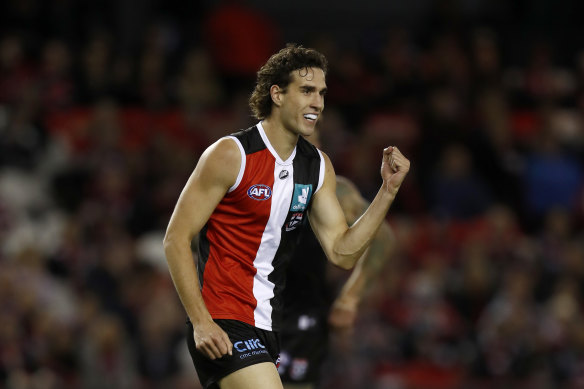 St Kilda’s current number 12, Max King, idolised Nick Riewoldt as a youngster.