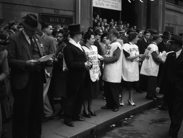 From the Archives, 1947: Communists in city bank protest