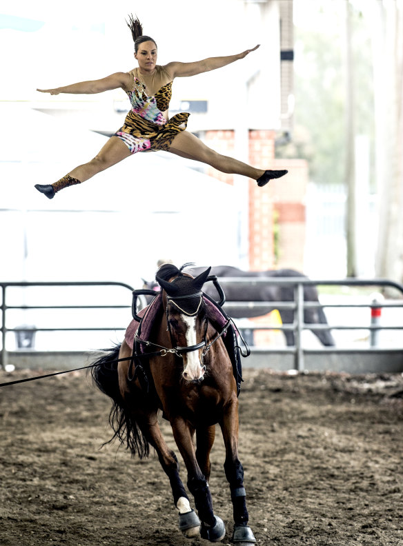 Sarah Grayson riding high before this year’s Sydney Royal Easter Show at Homebush.