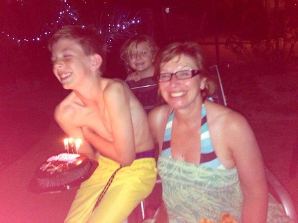 Rosie Batty of her and Luke at her birthday party a few days ago.