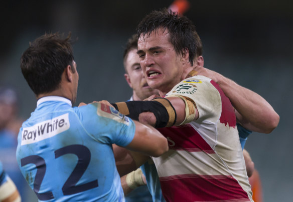 The Waratahs' Nick Phipps and the Lions' Franco Mostert and clash on Friday night.