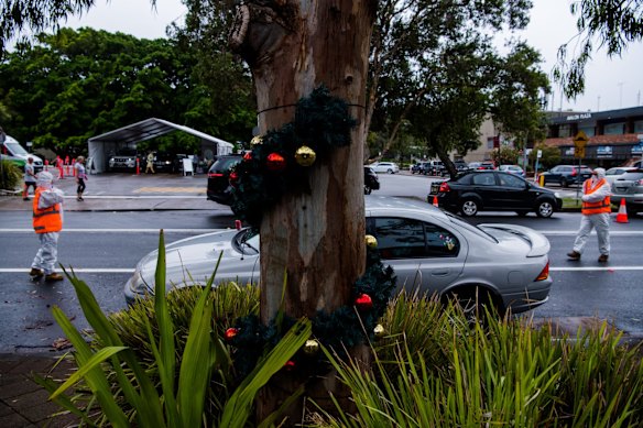 Drive through Covid-19 testing in Avalon on sunday morning.