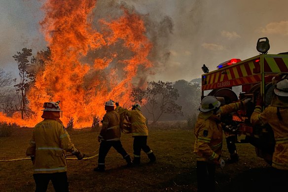 A fire near Currarong on the NSW South Coast was one a number of blazes burning on Wednesday, the official start of NSW's fire season.