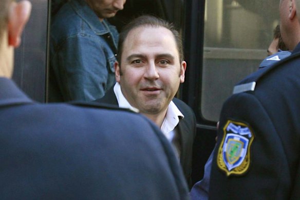 Tony Mokbel arrives at court in Athens.