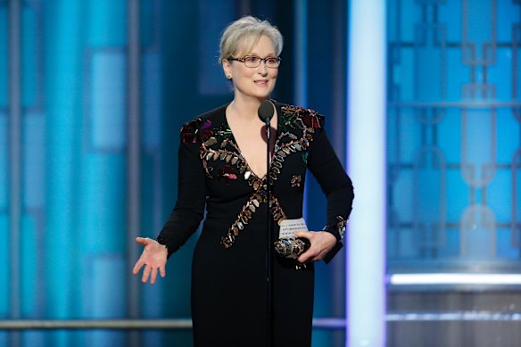 Meryl Streep accepts the Cecil B. DeMille Award.