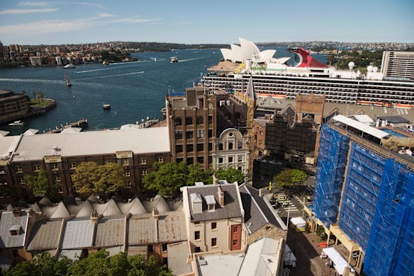 View from unit 101, home of Myra Demetriou, one of the 4 remaining residents of Sirius Building.