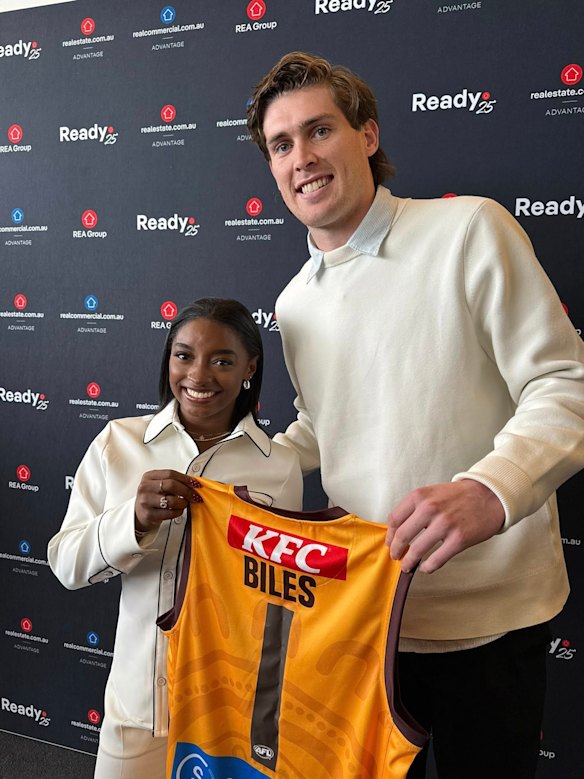Gymnast Simone Biles and Hawthorn player Will Day.