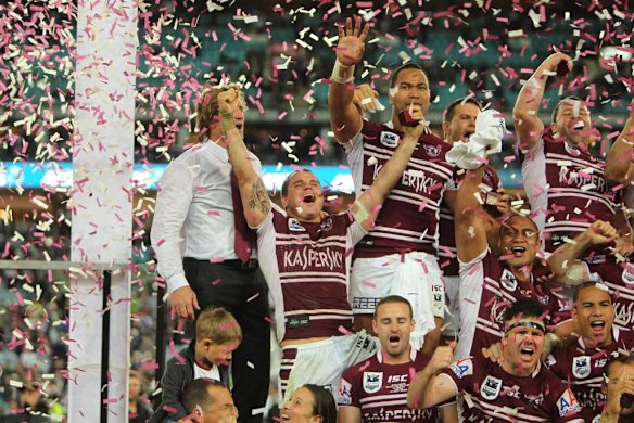 Grand Final 2011. Manly Sea Eagles vs New Zealand Warriors. How sweet it is! Des Hasler and the Manly Sea Eagles are 2011 Premiers. Sunday 2nd October, 2011.