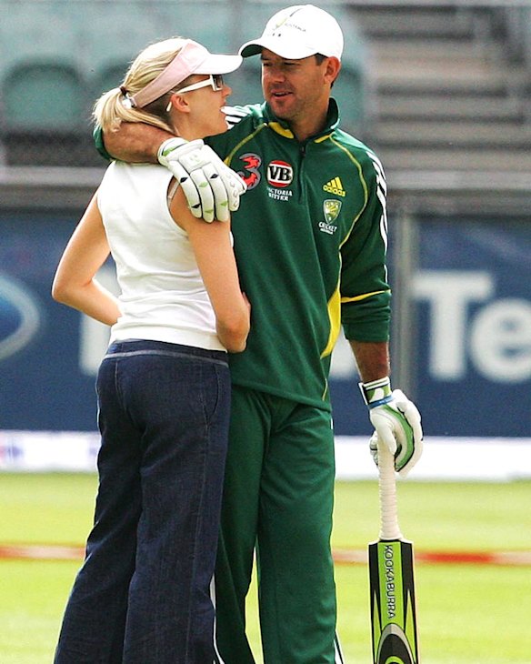 Ricky Ponting and wife Rhianna at the MCG on Christmas Day, 2005.