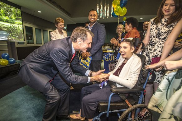 Lord Mayor Graham Quirk with his strongest supporters on election night.