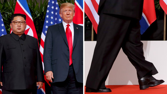 Kim may have worn platform heels or inserts in his shoes to make up for the height discrepancy.