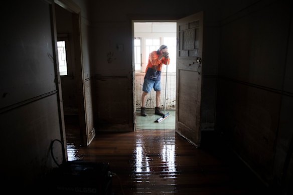 Bruno Temporini's Wardell home in the Northern Rivers region was inundated with flood waters. Bruno, who has stage 4 cancer, is unable to do any cleaning, but a large group of volunteers have taken charge and are doing it for him.