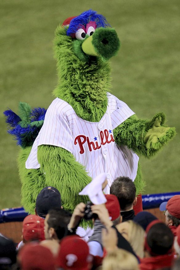 Easy being green: the Phillie Phanatic is into his fourth decade and still going strong.