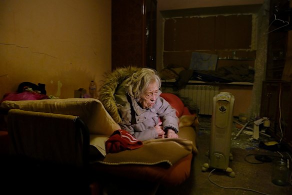 In Kharkiv's Kholodna Hora area, Galyna Rasstanna 86, awaits her fate - unable to leave the war zone.
