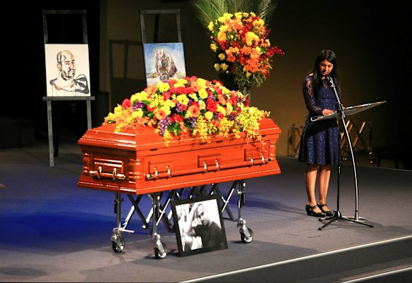 Sister Brintha during her heartfelt speech today.