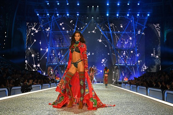 Joan Smalls walks the runway during the 2016 Victoria's Secret Fashion Show on Wednesday in Paris.