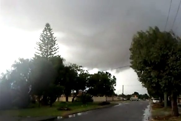 A witness captures debris shooting up into the air on his phone. Photo: YouTube