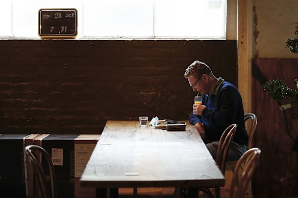 People dining inside again in Melbourne on October 28, 2020.