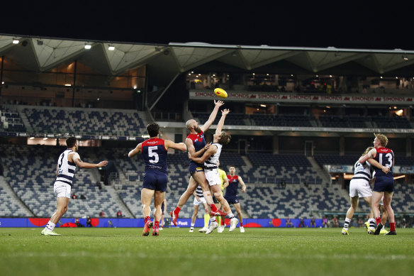 The stalled redevelopment of GMHBA Stadium means Saturday night’s attendance between the Cats and Bombers will be down on what the club had projected.