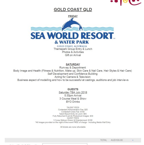 The itinerary for the Gold Coast final.