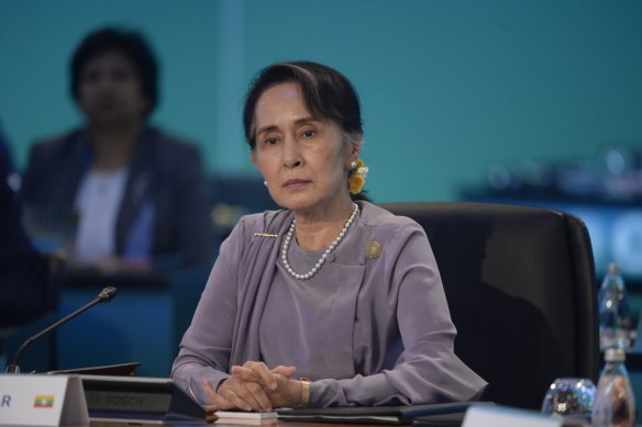 Myanmar's leader Aung San Suu Kyi.