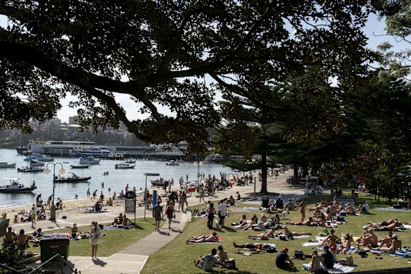People picnic in Manly on the last weekend before COVID-19 restrictions are eased.