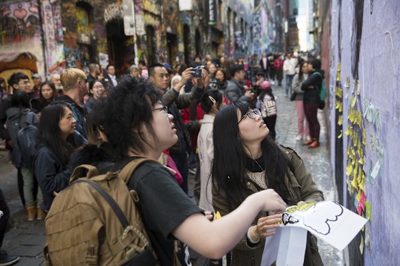 Lennon Wall for Hong Kong in Hosier Lane.
