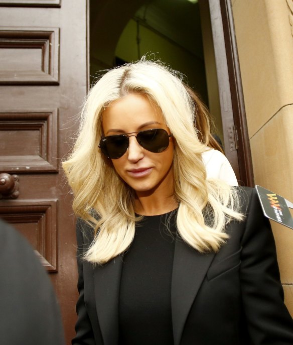 Oliver Curtis' wife Roxy Jacenko leaves court.