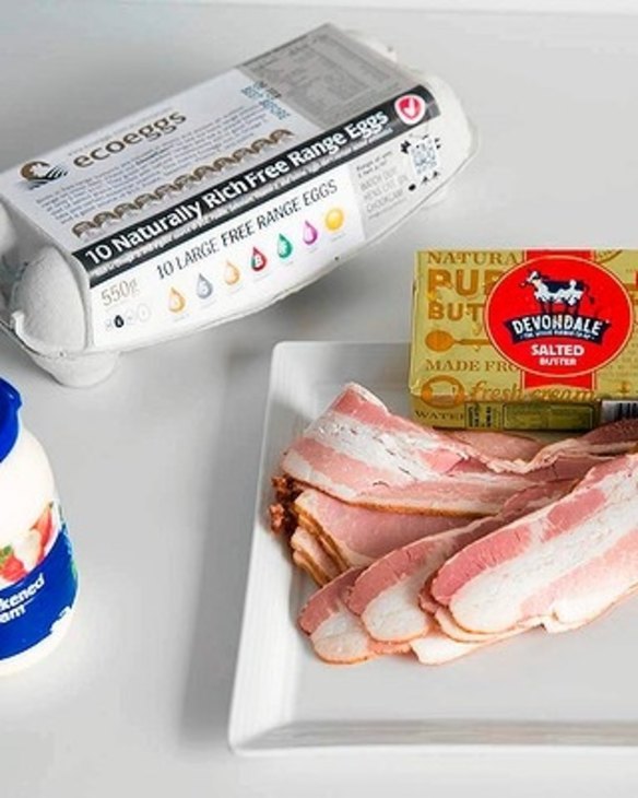 4 Manu's fridge staples include eggs, Devondale butter, streaky bacon and cream.