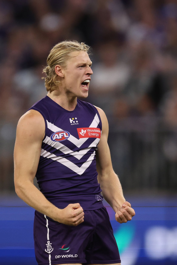 Back on the winner’s list: Hayden Young and the Dockers have ended a three-game losing skid.