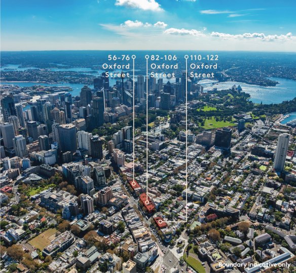 The three areas make up 40 per cent of Oxford Street’s frontage. 